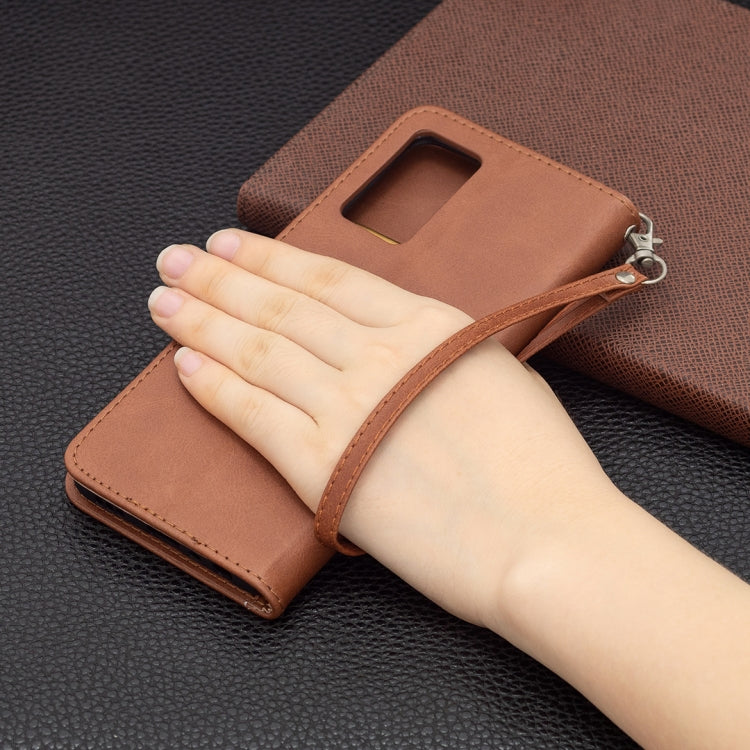 For OPPO A54 4G / 5G Retro Lambskin Texture Pure Color Horizontal Flip PU Leather Case with Holder & Card Slots & Wallet & Lanyard