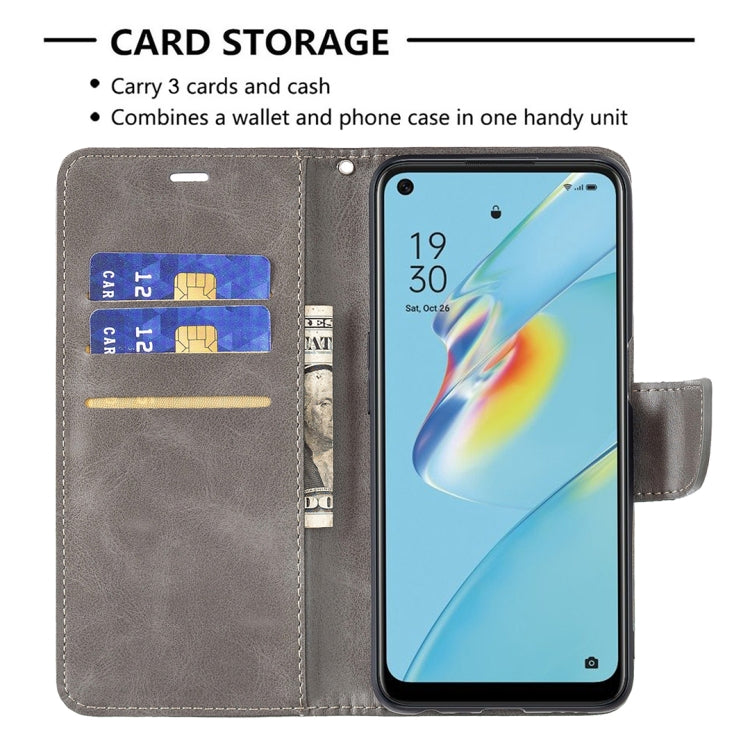 For OPPO A54 4G / 5G Retro Lambskin Texture Pure Color Horizontal Flip PU Leather Case with Holder & Card Slots & Wallet & Lanyard