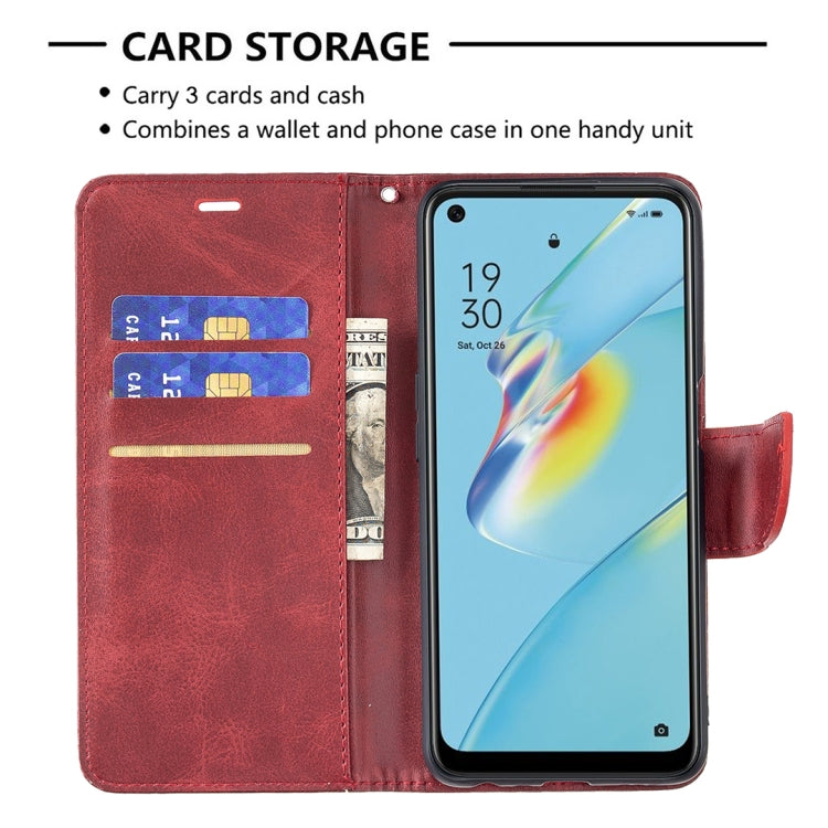 For OPPO A54 4G / 5G Retro Lambskin Texture Pure Color Horizontal Flip PU Leather Case with Holder & Card Slots & Wallet & Lanyard