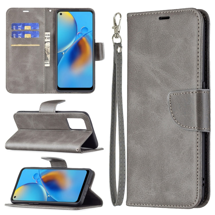For OPPO A74 4G / F19 4G Retro Lambskin Texture Pure Color Horizontal Flip PU Leather Case with Holder & Card Slots & Wallet & Lanyard
