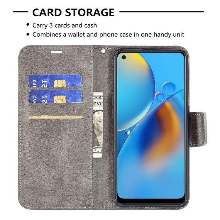 For OPPO A74 4G / F19 4G Retro Lambskin Texture Pure Color Horizontal Flip PU Leather Case with Holder & Card Slots & Wallet & Lanyard