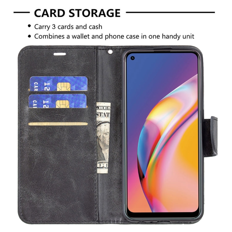For OPPO A94 4G/Reno5 F/F19 Pro Retro Lambskin Texture Pure Color Horizontal Flip PU Leather Case with Holder & Card Slots & Wallet & Lanyard