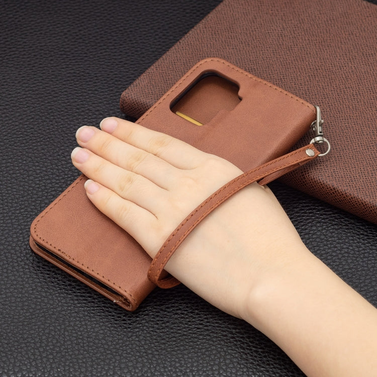 For OPPO A94 4G/Reno5 F/F19 Pro Retro Lambskin Texture Pure Color Horizontal Flip PU Leather Case with Holder & Card Slots & Wallet & Lanyard