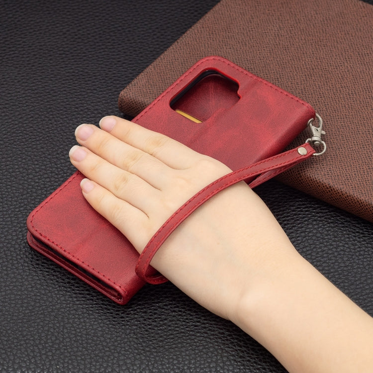 For OPPO A94 4G/Reno5 F/F19 Pro Retro Lambskin Texture Pure Color Horizontal Flip PU Leather Case with Holder & Card Slots & Wallet & Lanyard