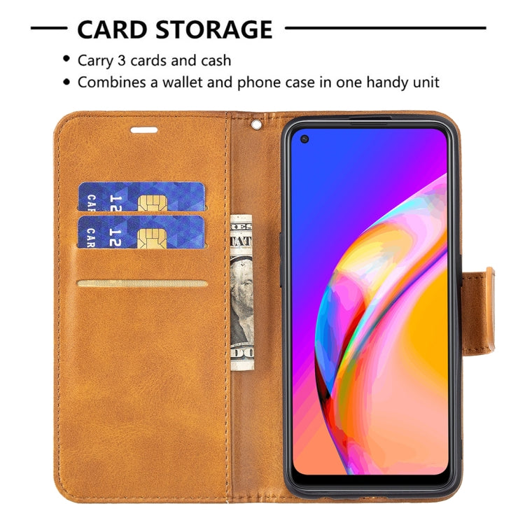 For OPPO A94 5G/F19 Pro+ 5G/Reno5 Z Retro Lambskin Texture Pure Color Horizontal Flip PU Leather Case with Holder & Card Slots & Wallet & Lanyard