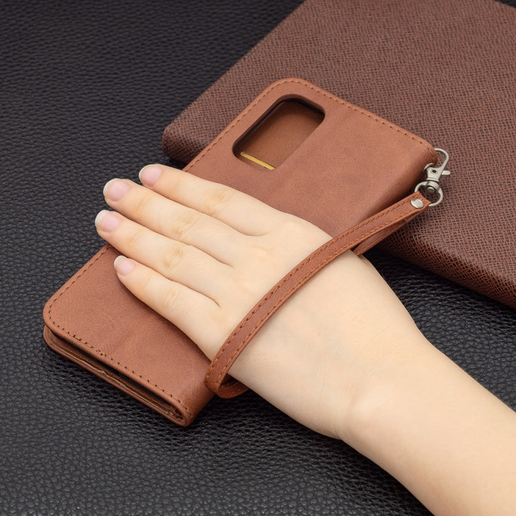 For OPPO Reno5 Pro 5G Retro Lambskin Texture Pure Color Horizontal Flip PU Leather Case with Holder & Card Slots & Wallet & Lanyard