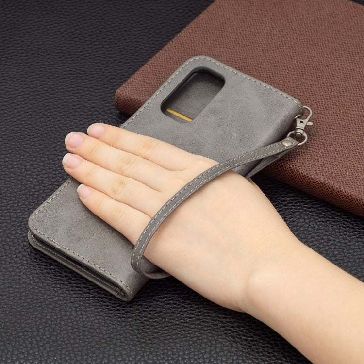 For OPPO Reno5 Pro 5G Retro Lambskin Texture Pure Color Horizontal Flip PU Leather Case with Holder & Card Slots & Wallet & Lanyard