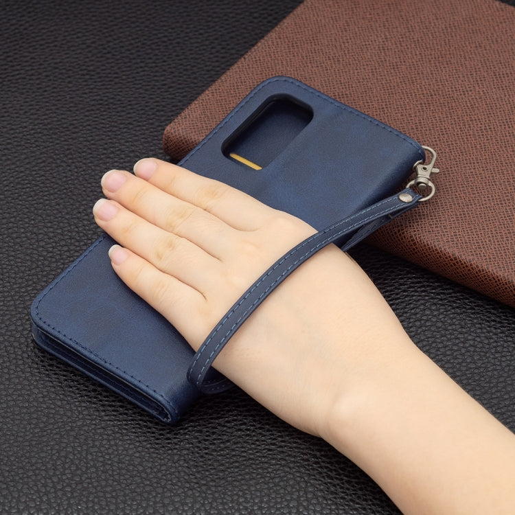 For OPPO Reno5 Pro 5G Retro Lambskin Texture Pure Color Horizontal Flip PU Leather Case with Holder & Card Slots & Wallet & Lanyard