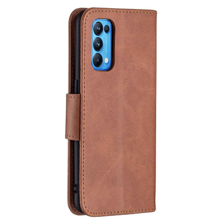 For OPPO Reno5 5G Retro Lambskin Texture Pure Color Horizontal Flip PU Leather Case with Holder & Card Slots & Wallet & Lanyard
