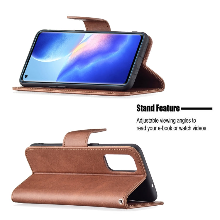 For OPPO Reno5 5G Retro Lambskin Texture Pure Color Horizontal Flip PU Leather Case with Holder & Card Slots & Wallet & Lanyard
