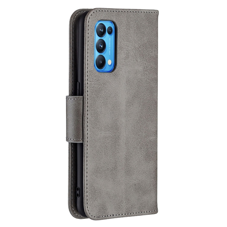 For OPPO Reno5 5G Retro Lambskin Texture Pure Color Horizontal Flip PU Leather Case with Holder & Card Slots & Wallet & Lanyard