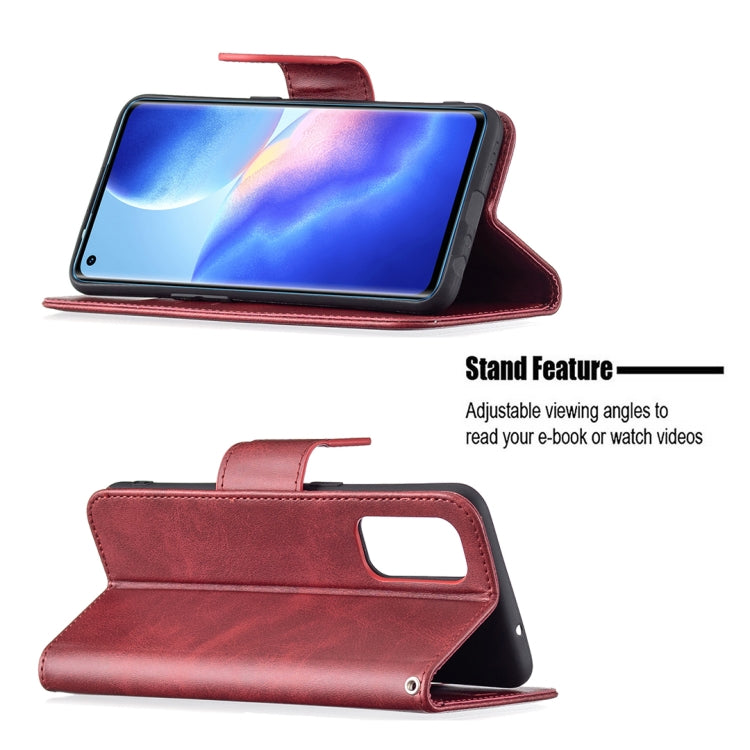 For OPPO Reno5 5G Retro Lambskin Texture Pure Color Horizontal Flip PU Leather Case with Holder & Card Slots & Wallet & Lanyard