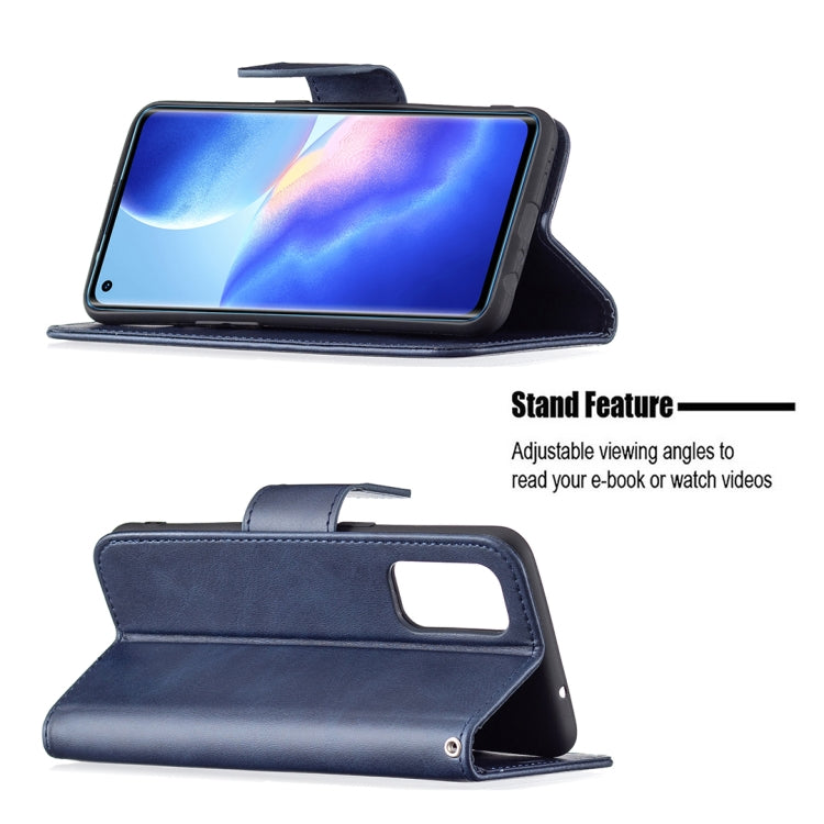 For OPPO Reno5 5G Retro Lambskin Texture Pure Color Horizontal Flip PU Leather Case with Holder & Card Slots & Wallet & Lanyard