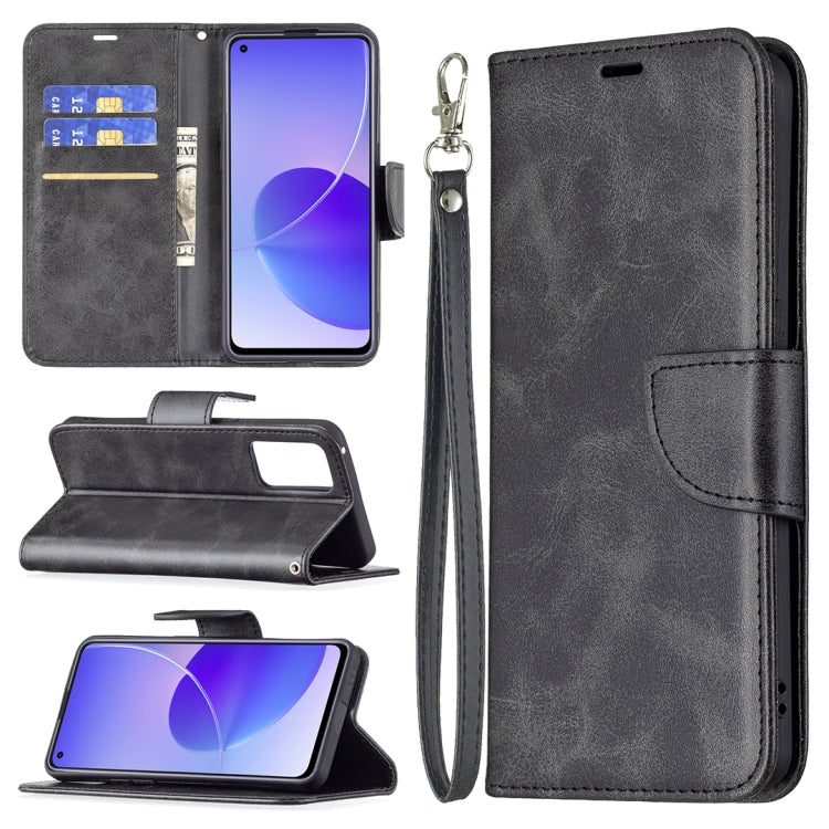 For OPPO Reno6 5G Retro Lambskin Texture Pure Color Horizontal Flip PU Leather Case with Holder & Card Slots & Wallet & Lanyard