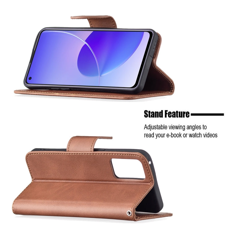 For OPPO Reno6 5G Retro Lambskin Texture Pure Color Horizontal Flip PU Leather Case with Holder & Card Slots & Wallet & Lanyard