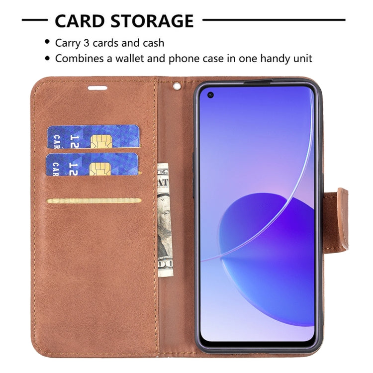 For OPPO Reno6 5G Retro Lambskin Texture Pure Color Horizontal Flip PU Leather Case with Holder & Card Slots & Wallet & Lanyard
