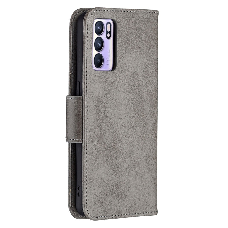 For OPPO Reno6 5G Retro Lambskin Texture Pure Color Horizontal Flip PU Leather Case with Holder & Card Slots & Wallet & Lanyard