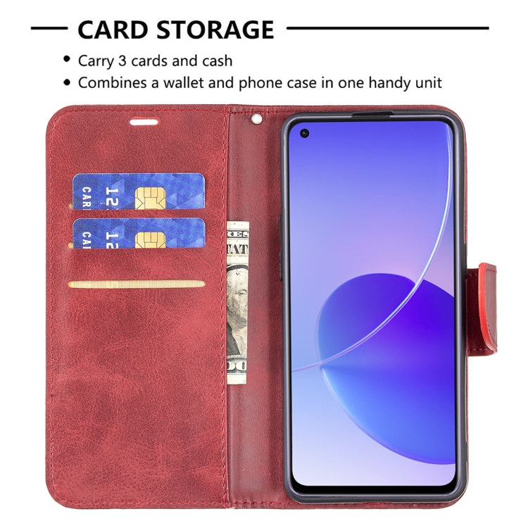 For OPPO Reno6 5G Retro Lambskin Texture Pure Color Horizontal Flip PU Leather Case with Holder & Card Slots & Wallet & Lanyard