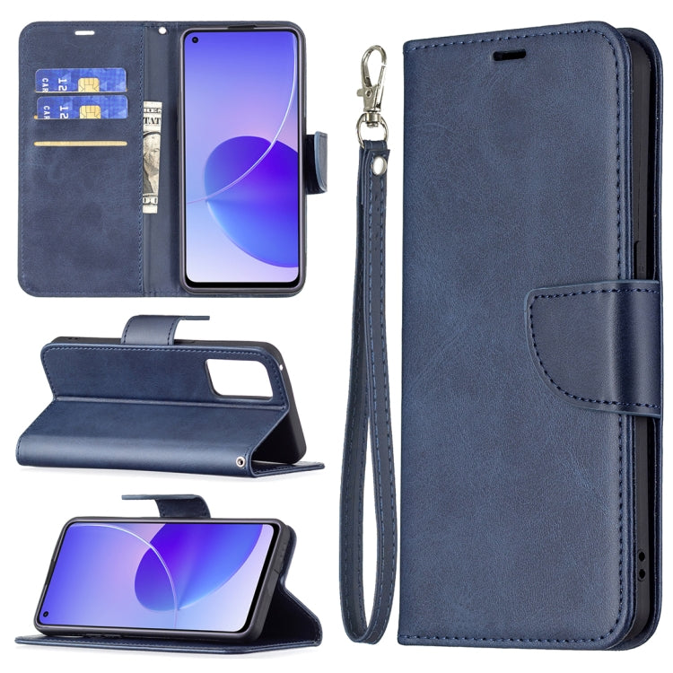 For OPPO Reno6 5G Retro Lambskin Texture Pure Color Horizontal Flip PU Leather Case with Holder & Card Slots & Wallet & Lanyard