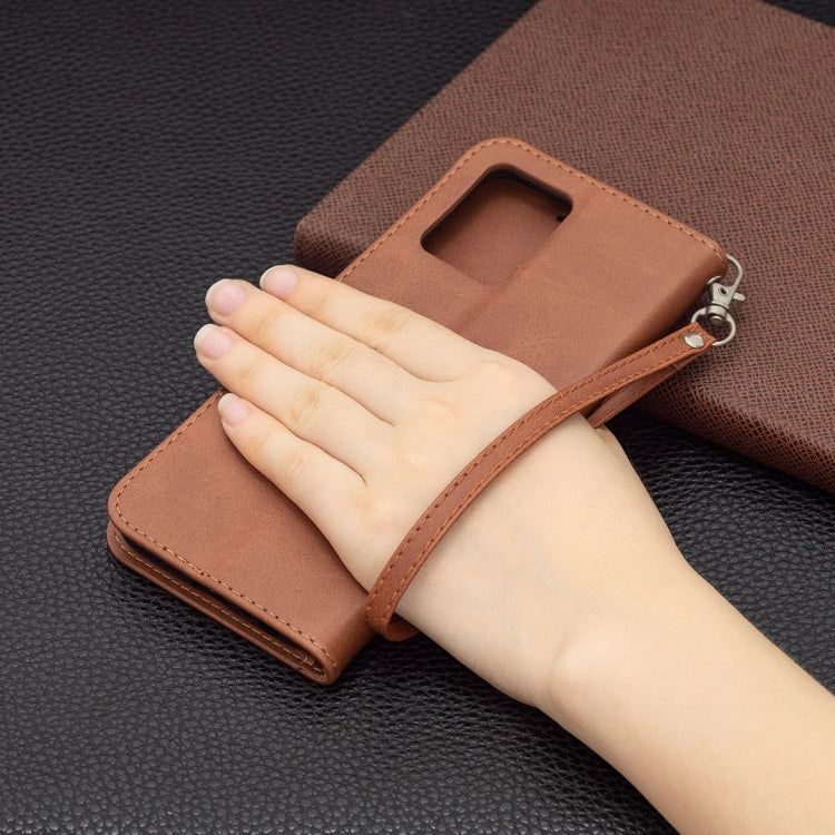 For OPPO Realme 8/Realme 8 Pro Retro Lambskin Texture Pure Color Horizontal Flip PU Leather Case with Holder & Card Slots & Wallet & Lanyard