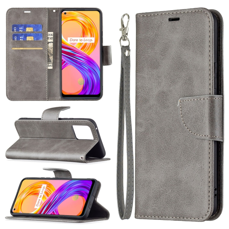For OPPO Realme 8/Realme 8 Pro Retro Lambskin Texture Pure Color Horizontal Flip PU Leather Case with Holder & Card Slots & Wallet & Lanyard
