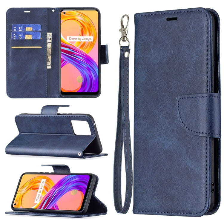 For OPPO Realme 8/Realme 8 Pro Retro Lambskin Texture Pure Color Horizontal Flip PU Leather Case with Holder & Card Slots & Wallet & Lanyard