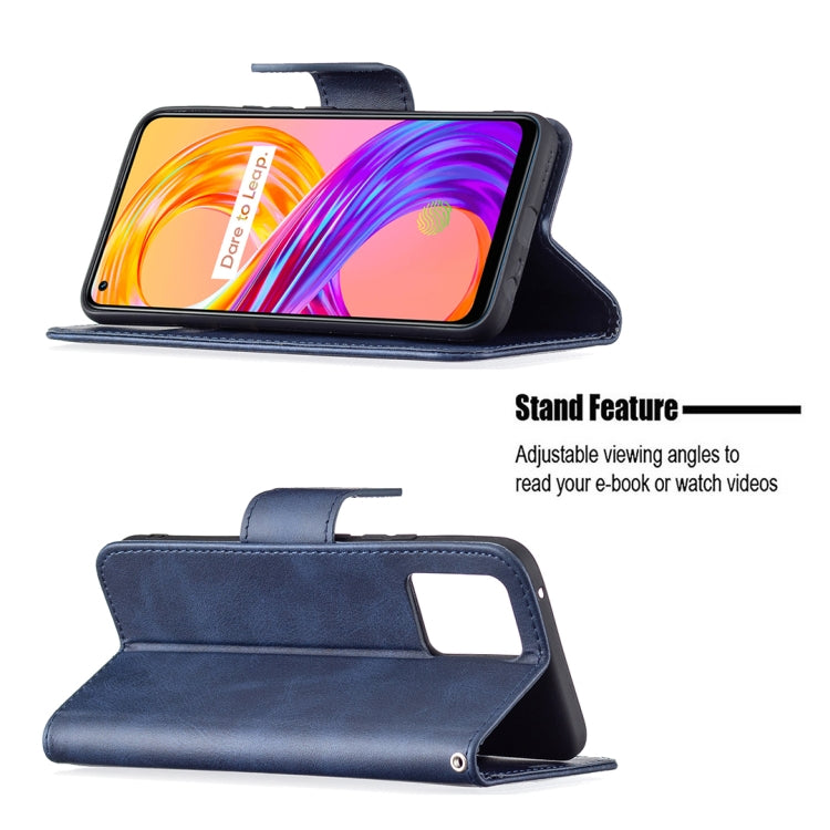 For OPPO Realme 8/Realme 8 Pro Retro Lambskin Texture Pure Color Horizontal Flip PU Leather Case with Holder & Card Slots & Wallet & Lanyard