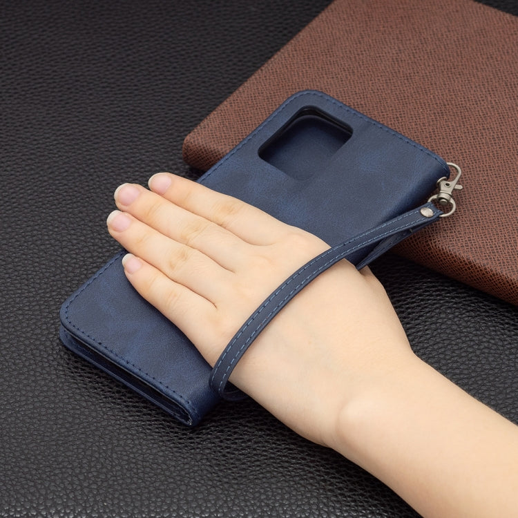 For OPPO Realme 8/Realme 8 Pro Retro Lambskin Texture Pure Color Horizontal Flip PU Leather Case with Holder & Card Slots & Wallet & Lanyard