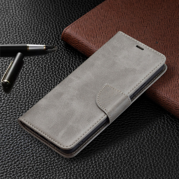 For OPPO Realme C15/C12/C25 Retro Lambskin Texture Pure Color Horizontal Flip PU Leather Case with Holder & Card Slots & Wallet & Lanyard