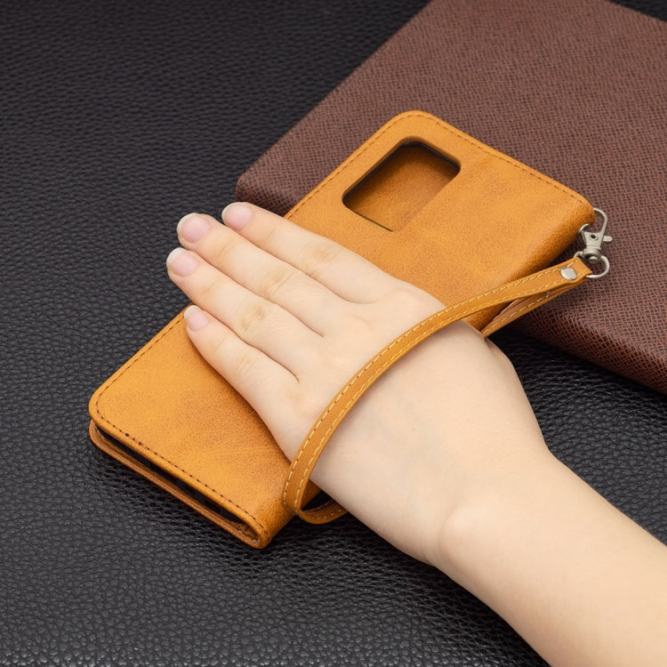 For OPPO Realme 8 5G/Realme V13 5G Retro Lambskin Texture Pure Color Horizontal Flip PU Leather Case with Holder & Card Slots & Wallet & Lanyard