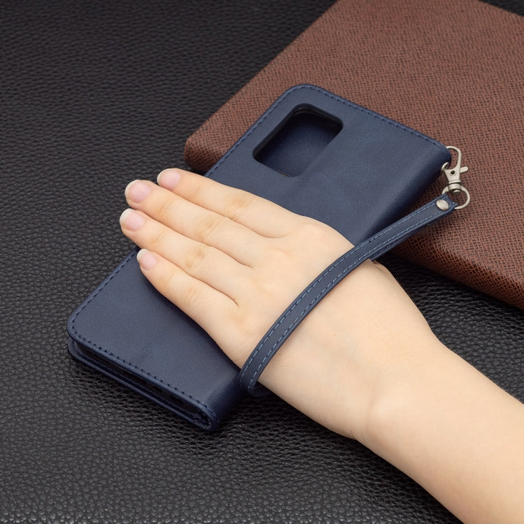 For OPPO Realme 8 5G/Realme V13 5G Retro Lambskin Texture Pure Color Horizontal Flip PU Leather Case with Holder & Card Slots & Wallet & Lanyard