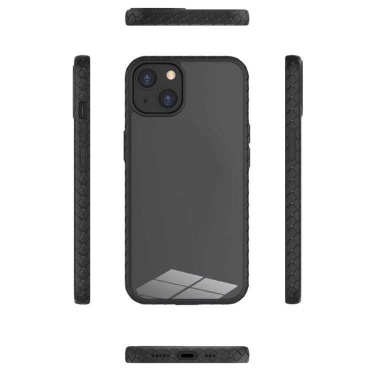 For iPhone 13 Leather Texture Shockproof PC + TPU Protective Case