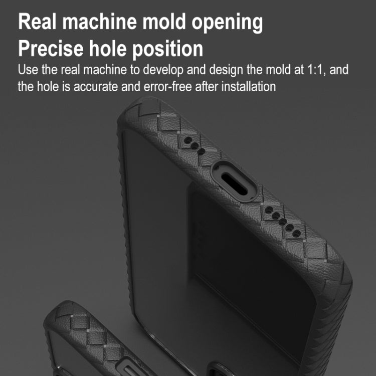 For iPhone 13 Leather Texture Shockproof PC + TPU Protective Case