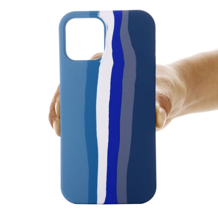 For iPhone 13 Pro Rainbow Liquid Silicone Shockproof Full Coverage Protective Case