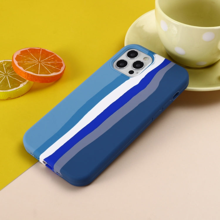 For iPhone 13 Pro Max Rainbow Liquid Silicone Shockproof Full Coverage Protective Case