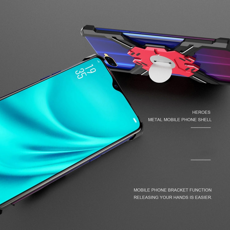 For OPPO R15X Hero Series Anti-fall Wear-resistant Metal Protective Case with Bracket