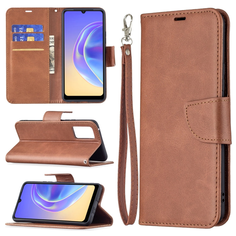 For vivo V21e 4G Retro Lambskin Texture Pure Color Horizontal Flip PU Leather Case with Holder & Card Slots & Wallet & Lanyard