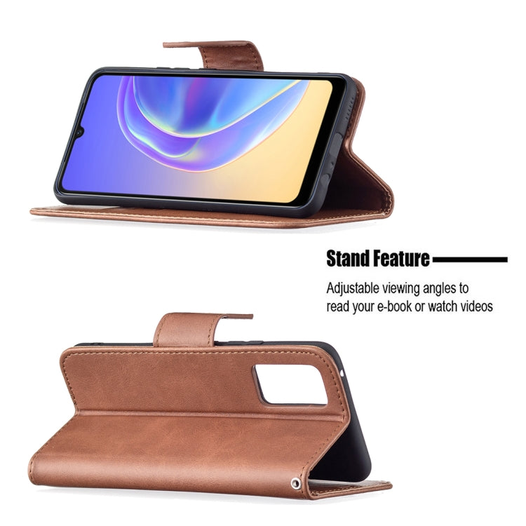 For vivo V21e 4G Retro Lambskin Texture Pure Color Horizontal Flip PU Leather Case with Holder & Card Slots & Wallet & Lanyard