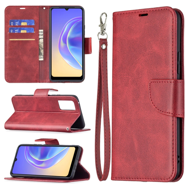 For vivo V21e 4G Retro Lambskin Texture Pure Color Horizontal Flip PU Leather Case with Holder & Card Slots & Wallet & Lanyard