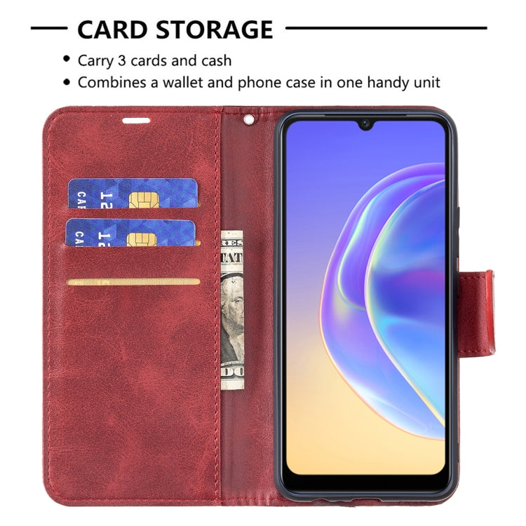 For vivo V21e 4G Retro Lambskin Texture Pure Color Horizontal Flip PU Leather Case with Holder & Card Slots & Wallet & Lanyard
