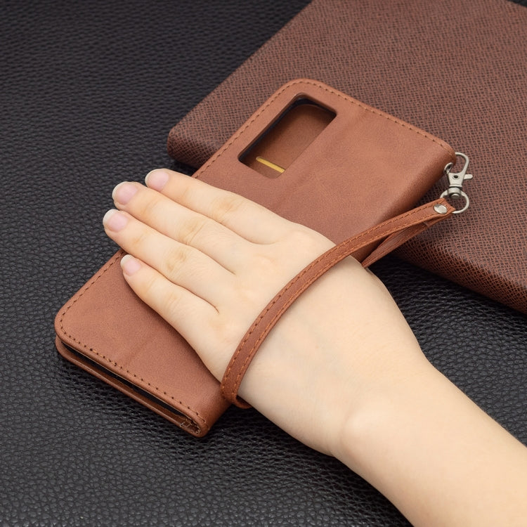 For vivo V21e 5G Retro Lambskin Texture Pure Color Horizontal Flip PU Leather Case with Holder & Card Slots & Wallet & Lanyard