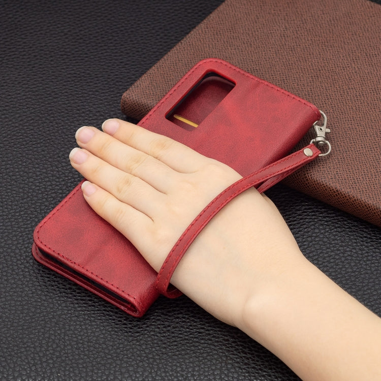 For vivo V21e 5G Retro Lambskin Texture Pure Color Horizontal Flip PU Leather Case with Holder & Card Slots & Wallet & Lanyard