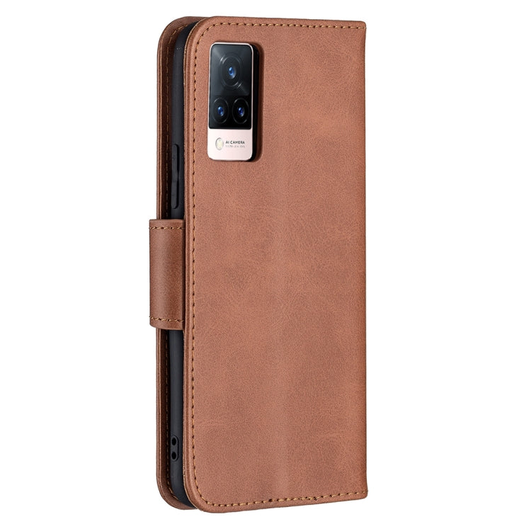 For vivo V21 Retro Lambskin Texture Pure Color Horizontal Flip PU Leather Case with Holder & Card Slots & Wallet & Lanyard