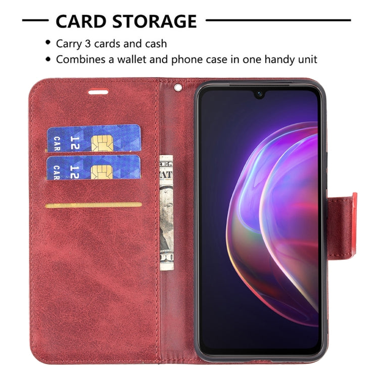 For vivo V21 Retro Lambskin Texture Pure Color Horizontal Flip PU Leather Case with Holder & Card Slots & Wallet & Lanyard