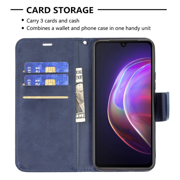 For vivo V21 Retro Lambskin Texture Pure Color Horizontal Flip PU Leather Case with Holder & Card Slots & Wallet & Lanyard