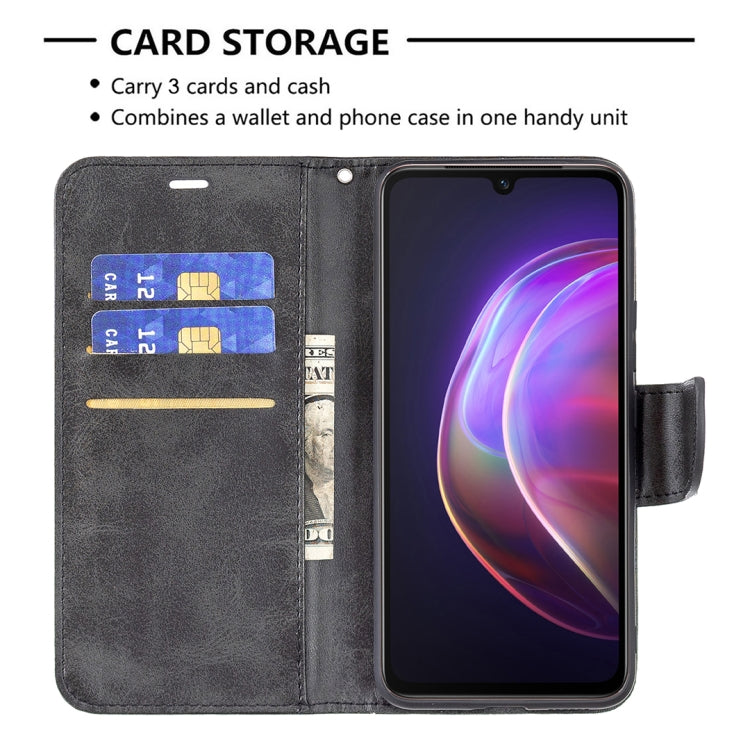 For vivo V21 Retro Lambskin Texture Pure Color Horizontal Flip PU Leather Case with Holder & Card Slots & Wallet & Lanyard