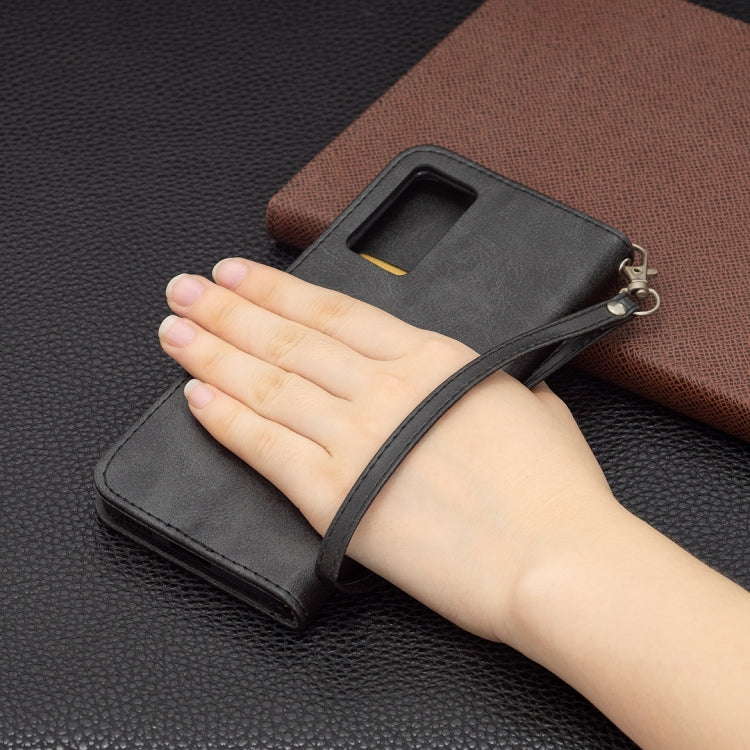 For vivo V21 Retro Lambskin Texture Pure Color Horizontal Flip PU Leather Case with Holder & Card Slots & Wallet & Lanyard