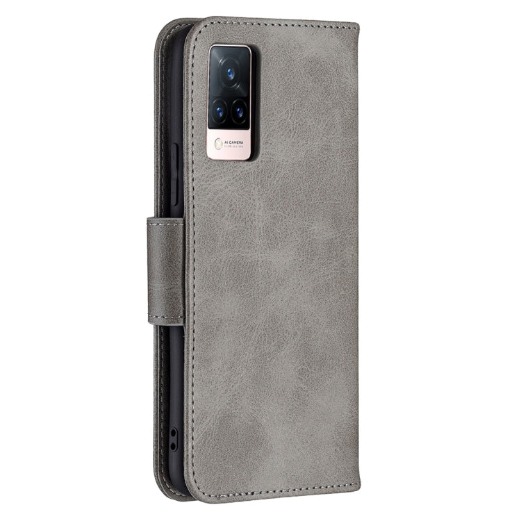 For vivo V21 Retro Lambskin Texture Pure Color Horizontal Flip PU Leather Case with Holder & Card Slots & Wallet & Lanyard
