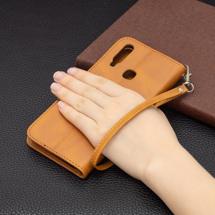 For vivo Y11 / Y15 / Y12 / Y17 Retro Lambskin Texture Pure Color Horizontal Flip PU Leather Case with Holder & Card Slots & Wallet & Lanyard