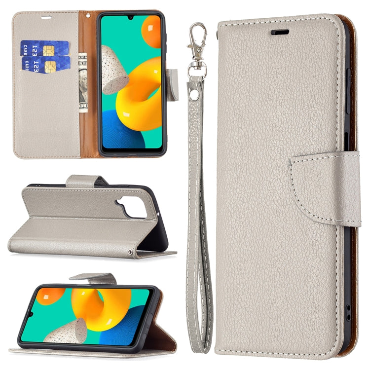 For Samsung Galaxy M32 Litchi Texture Pure Color Horizontal Flip Leather Case with Holder & Card Slots & Wallet & Lanyard